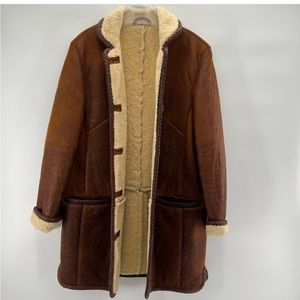 Italian leather & sheepskin shearling men's exquisite coat